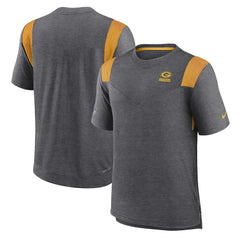 Green Bay Packers Sideline Tonal Logo Performance Player T-Shirt Heather Charcoal