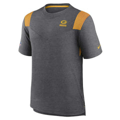 Green Bay Packers Sideline Tonal Logo Performance Player T-Shirt Heather Charcoal