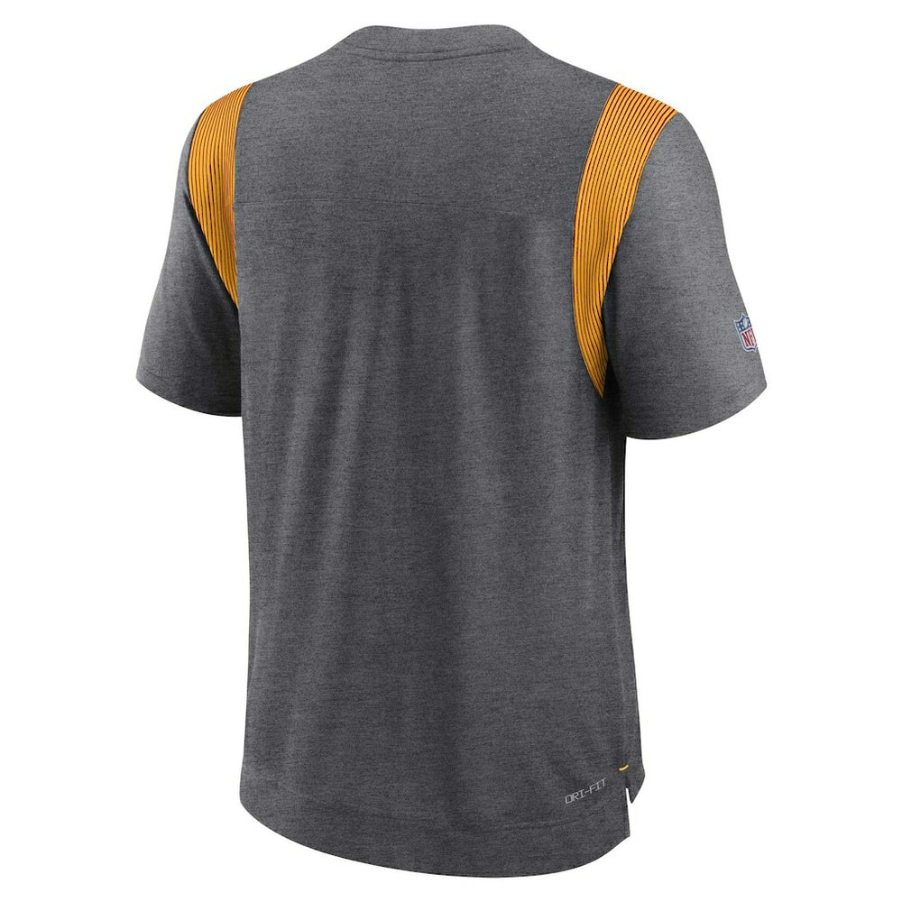 Green Bay Packers Sideline Tonal Logo Performance Player T-Shirt Heather Charcoal