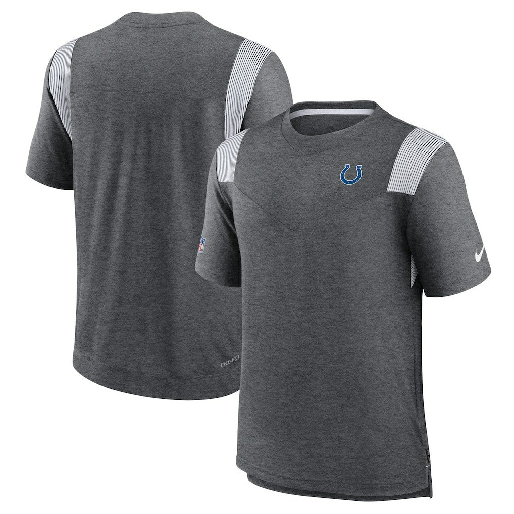 Indianapolis Colts Sideline Tonal Logo Performance Player T-Shirt Heather Charcoal