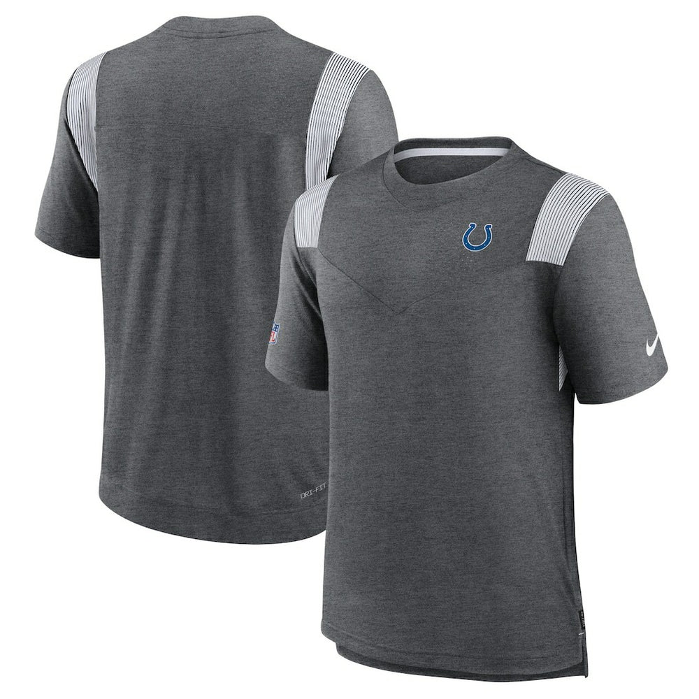 Indianapolis Colts Sideline Tonal Logo Performance Player T-Shirt Heather Charcoal