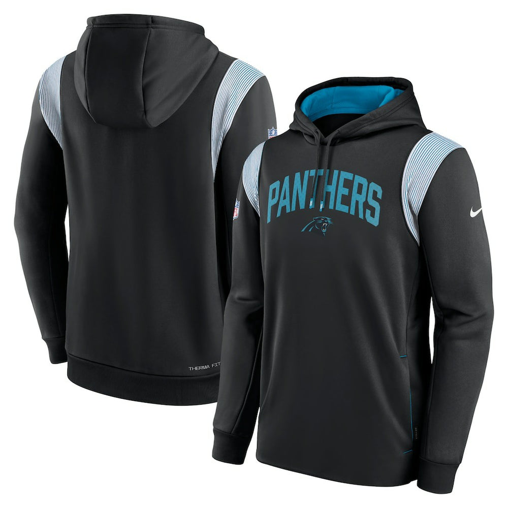 Carolina Panthers Sideline Athletic Stack Performance Pullover Hoodie Black