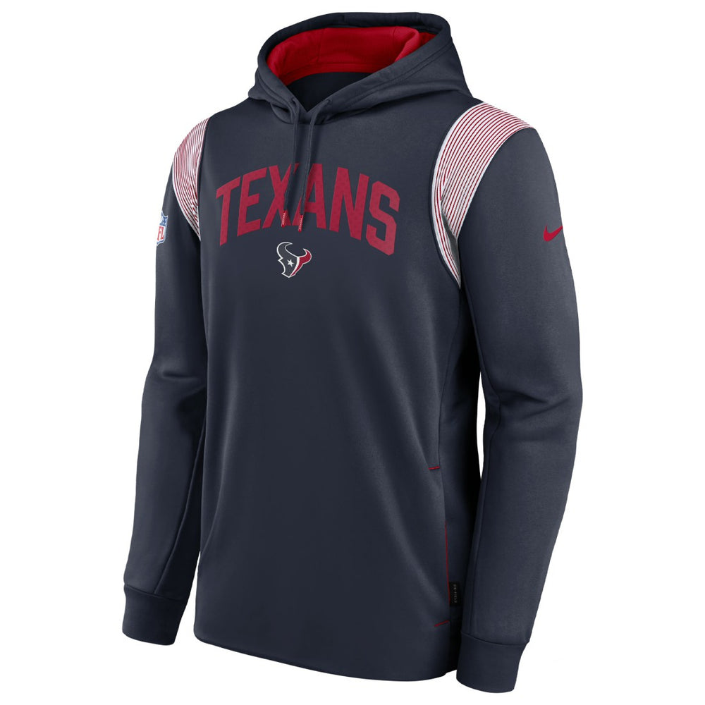 Houston Texans Sideline Athletic Stack Performance Pullover Hoodie Navy