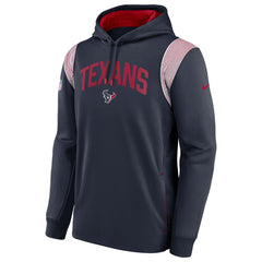 Houston Texans Sideline Athletic Stack Performance Pullover Hoodie Navy