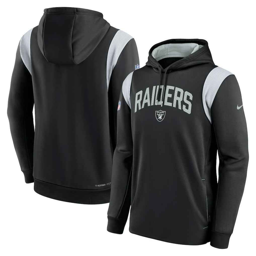 Las Vegas Raiders Sideline Athletic Stack Performance Pullover Hoodie Black