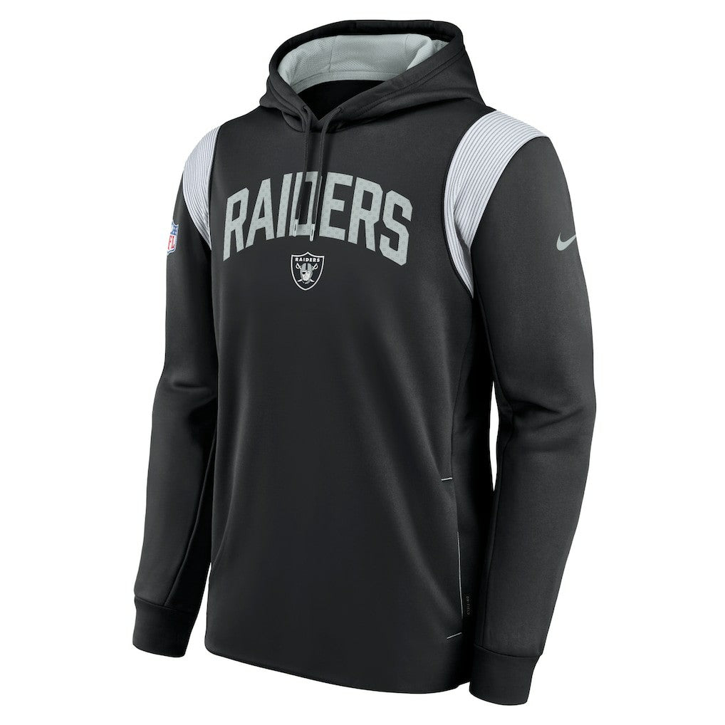 Las Vegas Raiders Sideline Athletic Stack Performance Pullover Hoodie Black