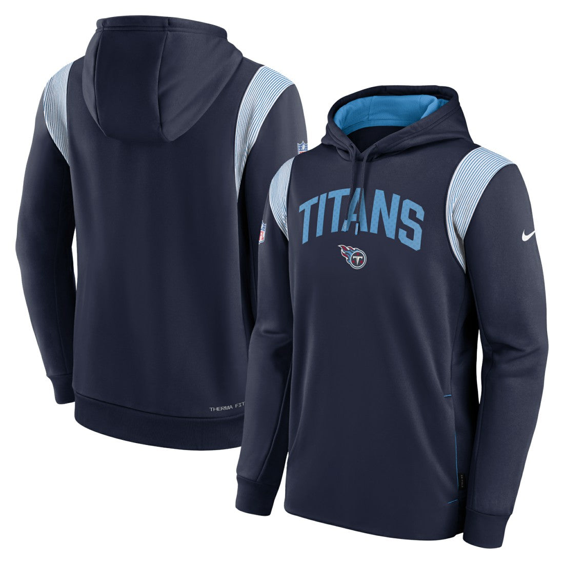 Tennessee Titans Sideline Athletic Stack Performance Pullover Hoodie Navy