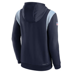 Tennessee Titans Sideline Athletic Stack Performance Pullover Hoodie Navy