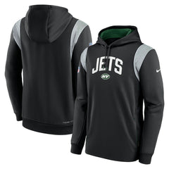 New York Jets Sideline Athletic Stack Performance Pullover Hoodie Black