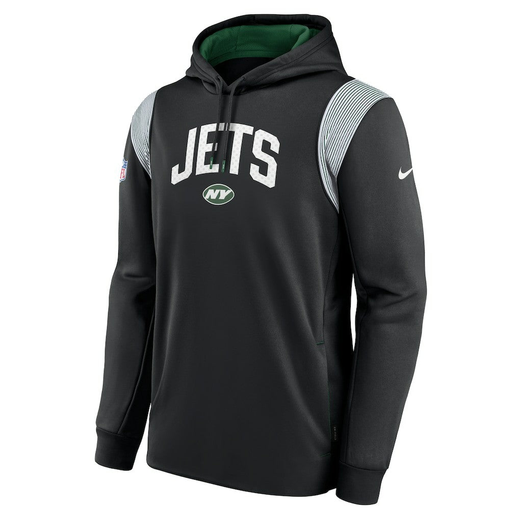 New York Jets Sideline Athletic Stack Performance Pullover Hoodie Black