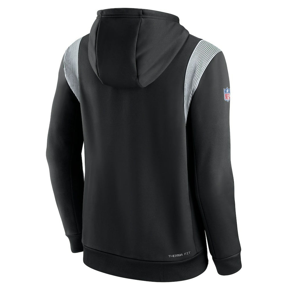New York Jets Sideline Athletic Stack Performance Pullover Hoodie Black