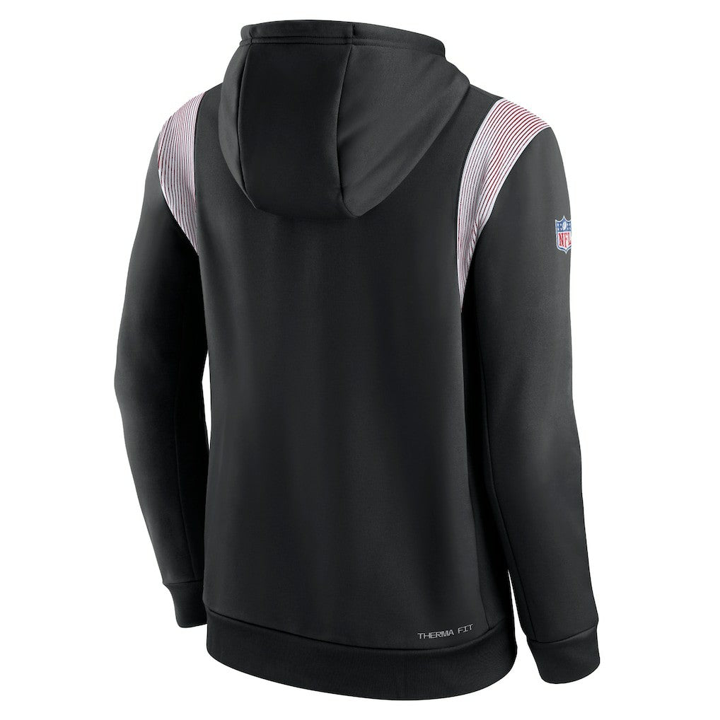 Atlanta Falcons Sideline Athletic Stack Performance Pullover Hoodie Black