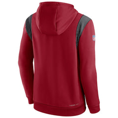 Arizona Cardinals Sideline Athletic Stack Performance Pullover Hoodie Cardinal