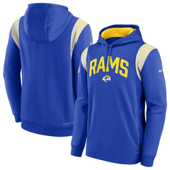 Los Angeles Rams Sideline Athletic Stack Performance Pullover Hoodie Royal