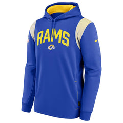 Los Angeles Rams Sideline Athletic Stack Performance Pullover Hoodie Royal