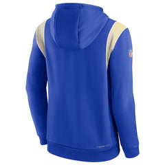 Los Angeles Rams Sideline Athletic Stack Performance Pullover Hoodie Royal