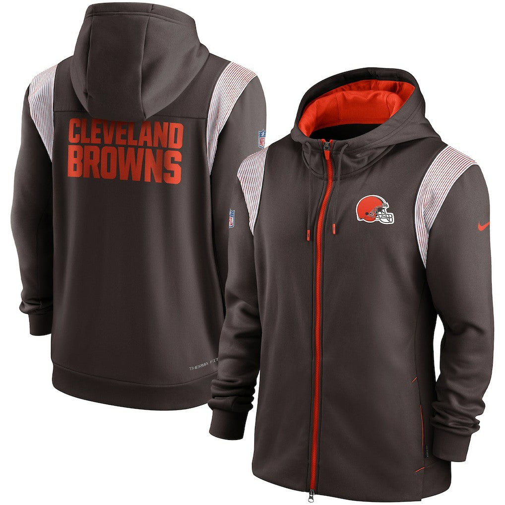 Cleveland Browns Performance Sideline Lockup Full-Zip Hoodie Brown