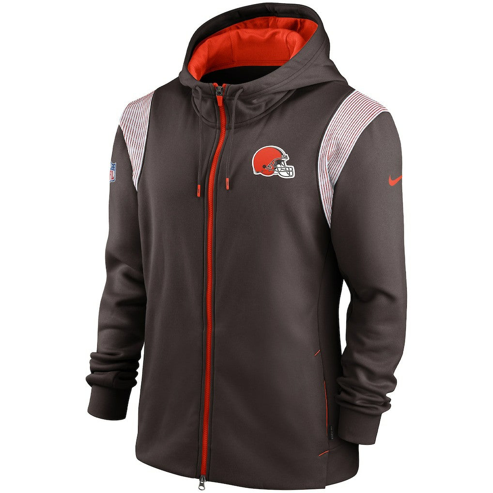 Cleveland Browns Performance Sideline Lockup Full-Zip Hoodie Brown
