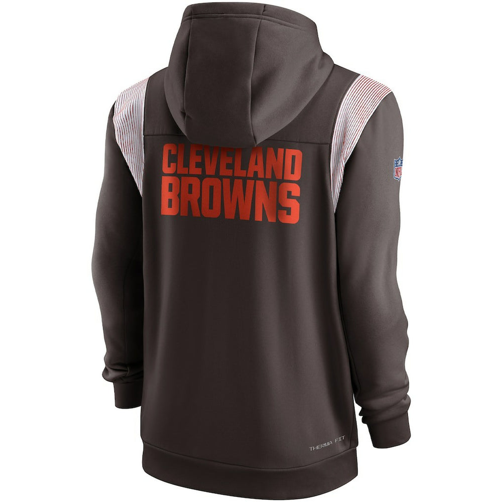 Cleveland Browns Performance Sideline Lockup Full-Zip Hoodie Brown
