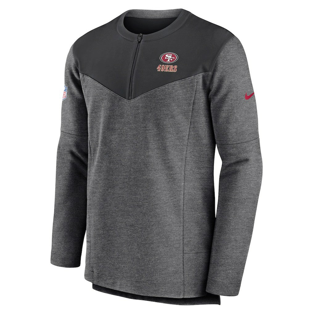 San Francisco 49ers Sideline Lockup Performance Quarter-Zip Top Charcoal