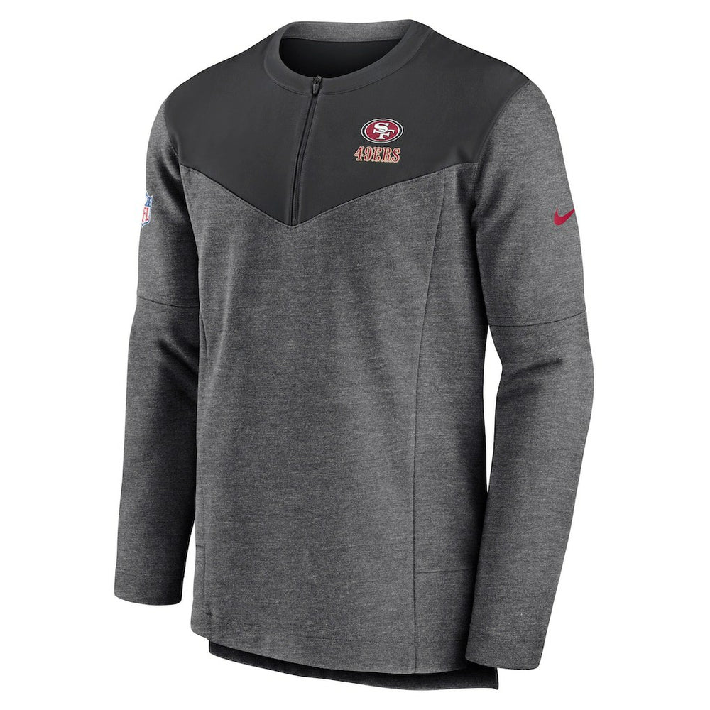 San Francisco 49ers Sideline Lockup Performance Quarter-Zip Top Charcoal