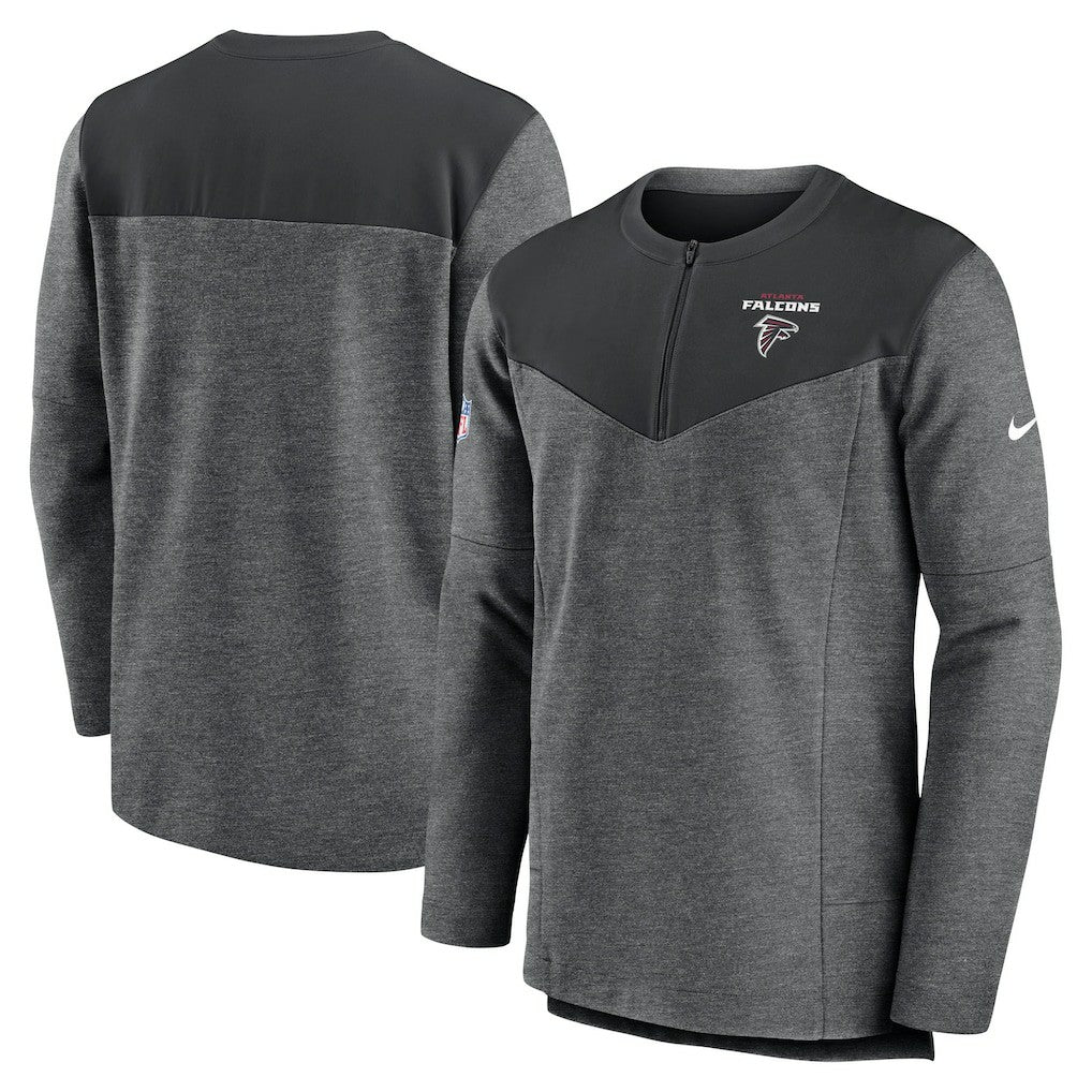 Atlanta Falcons Sideline Lockup Performance Quarter-Zip Top Charcoal