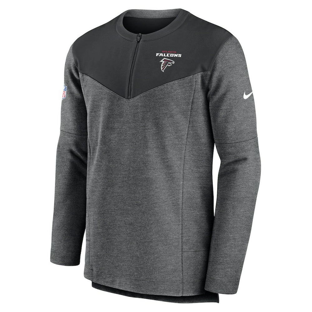 Atlanta Falcons Sideline Lockup Performance Quarter-Zip Top Charcoal