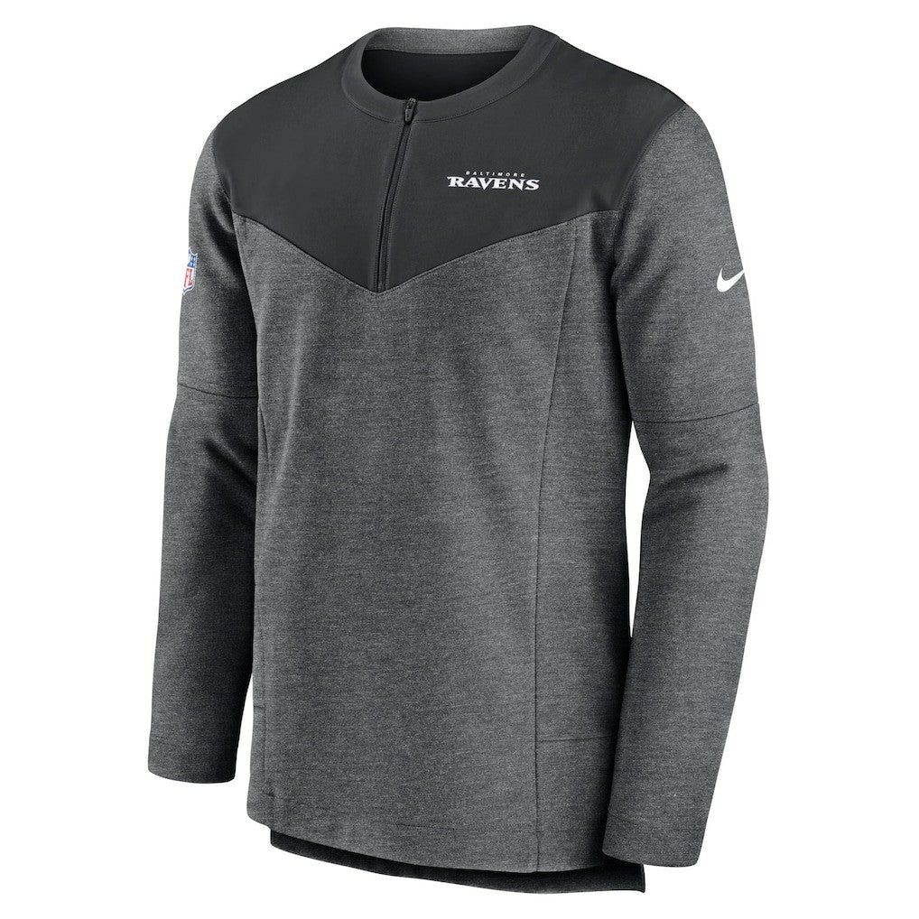 Baltimore Ravens Sideline Lockup Performance Quarter-Zip Top Charcoal