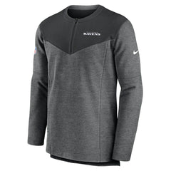 Baltimore Ravens Sideline Lockup Performance Quarter-Zip Top Charcoal