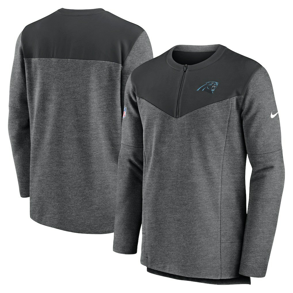 Carolina Panthers Sideline Lockup Performance Quarter-Zip Top Charcoal