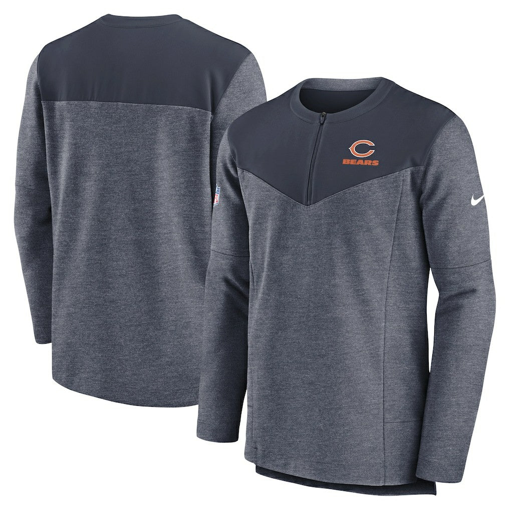 Chicago Bears Sideline Lockup Performance Quarter-Zip Top Navy