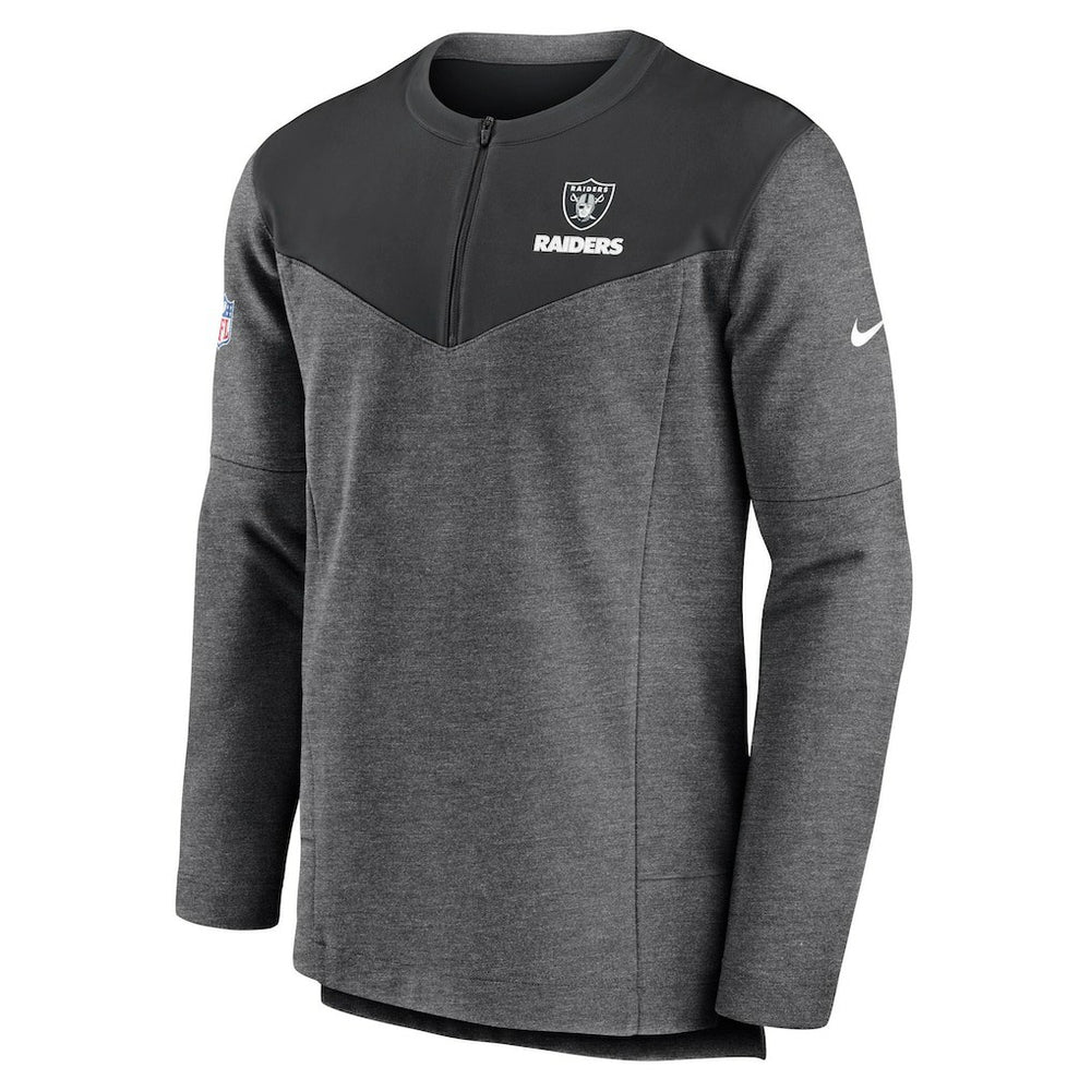 Las Vegas Raiders Sideline Lockup Performance Quarter-Zip Top Charcoal
