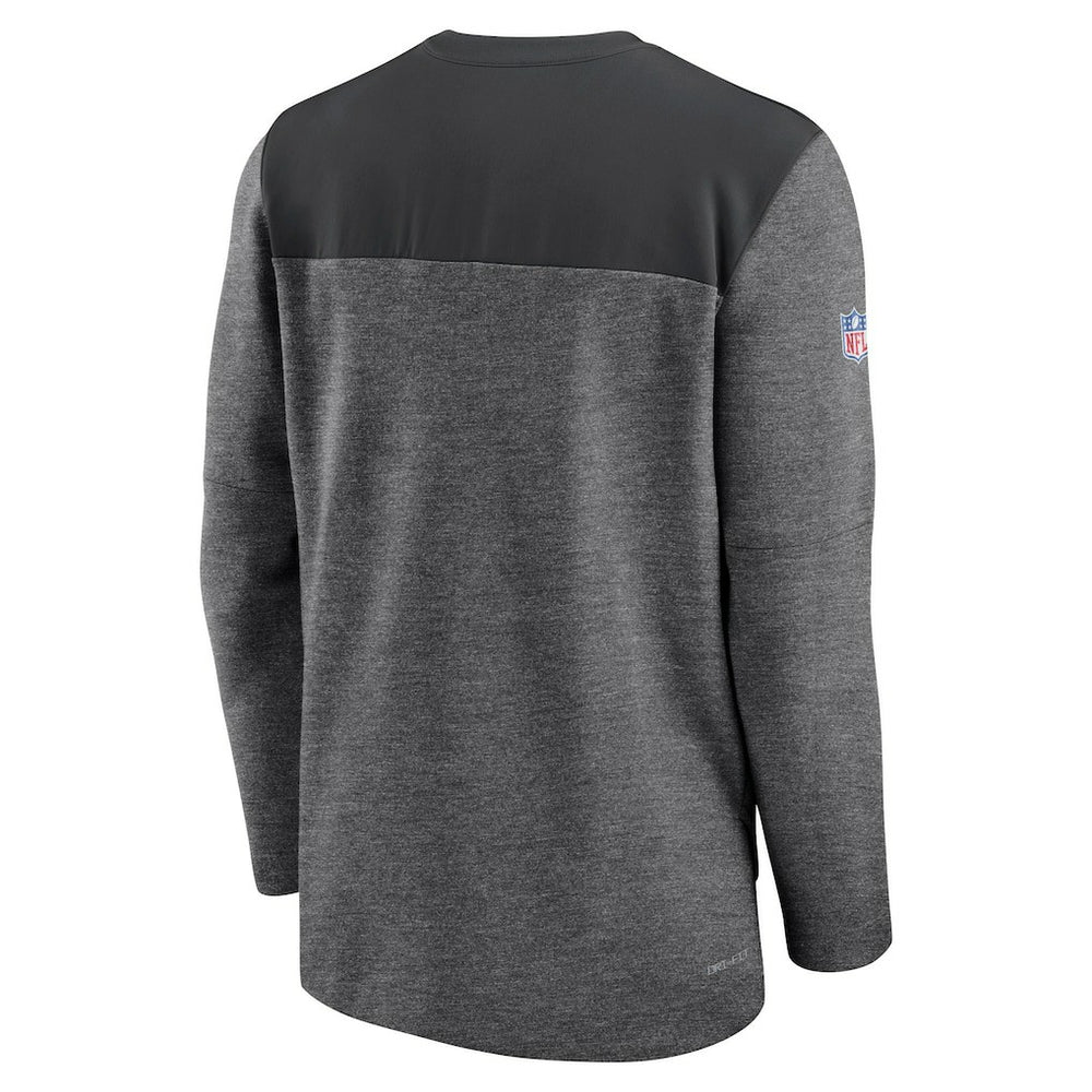 Las Vegas Raiders Sideline Lockup Performance Quarter-Zip Top Charcoal