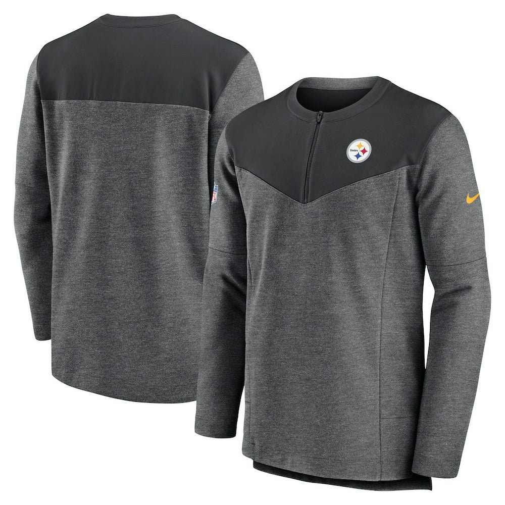 Pittsburgh Steelers Sideline Lockup Performance Quarter-Zip Top Charcoal