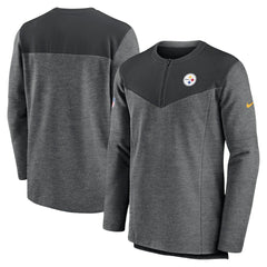 Pittsburgh Steelers Sideline Lockup Performance Quarter-Zip Top Charcoal