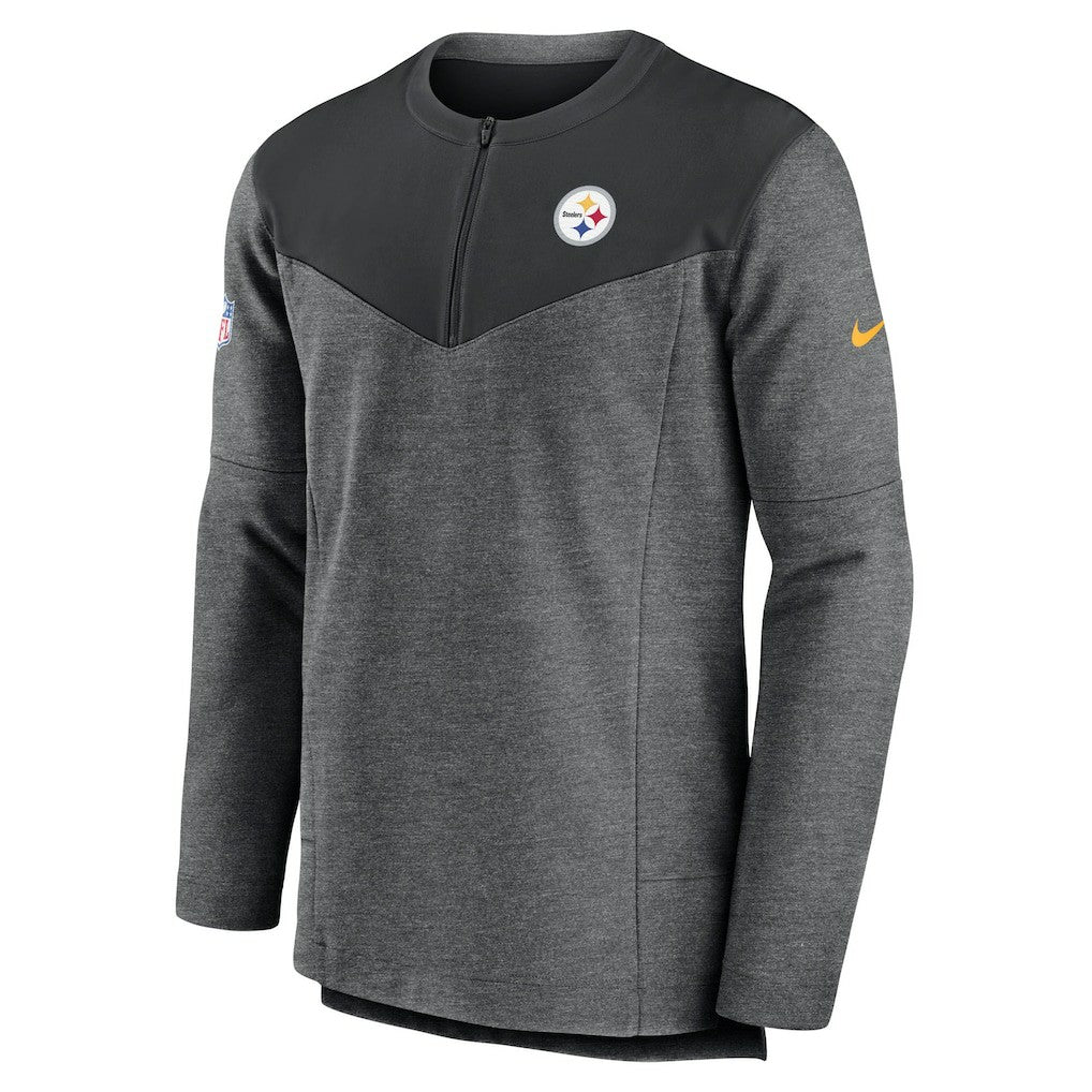Pittsburgh Steelers Sideline Lockup Performance Quarter-Zip Top Charcoal