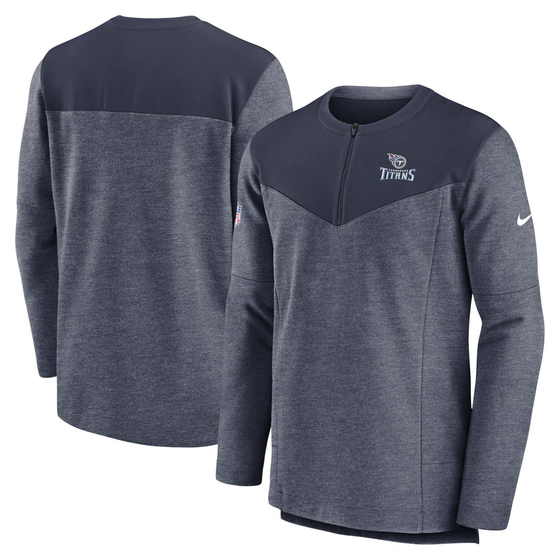 Tennessee Titans Sideline Lockup Performance Quarter-Zip Top Navy
