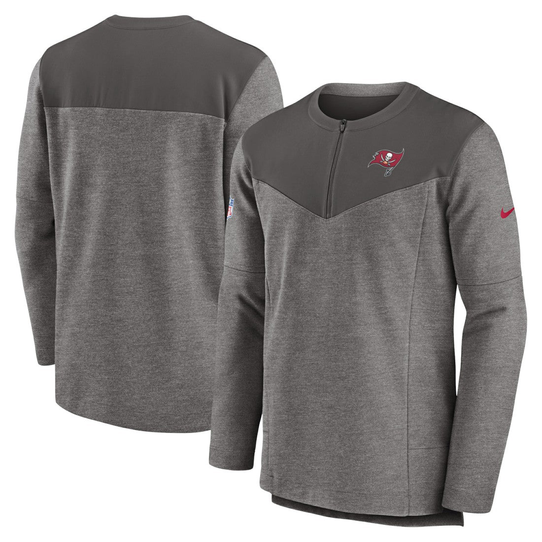 Tampa Bay Buccaneers Sideline Lockup Performance Quarter-Zip Top Pewter