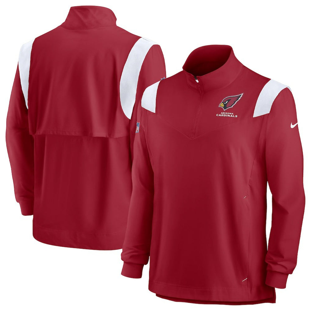 Arizona Cardinals Sideline Coaches Chevron Lockup Quarter-Zip Top Cardinal