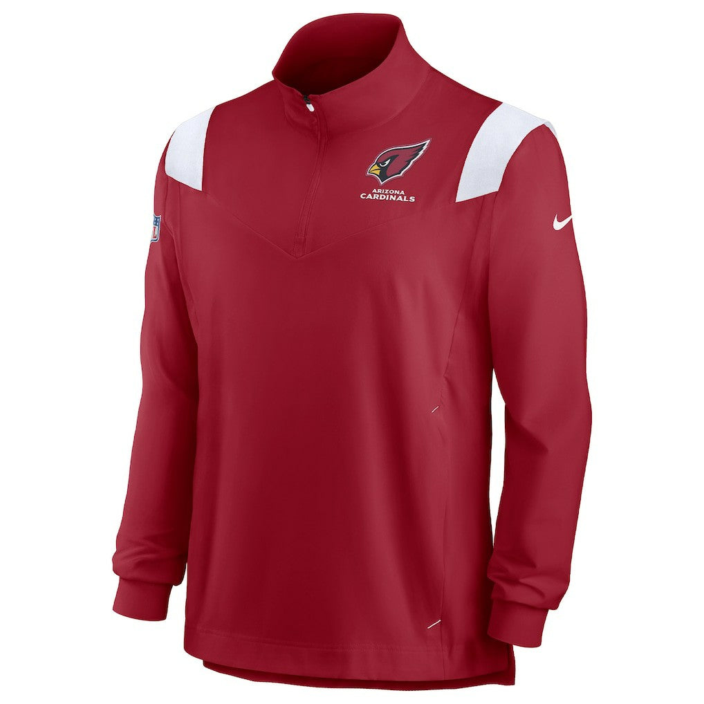 Arizona Cardinals Sideline Coaches Chevron Lockup Quarter-Zip Top Cardinal