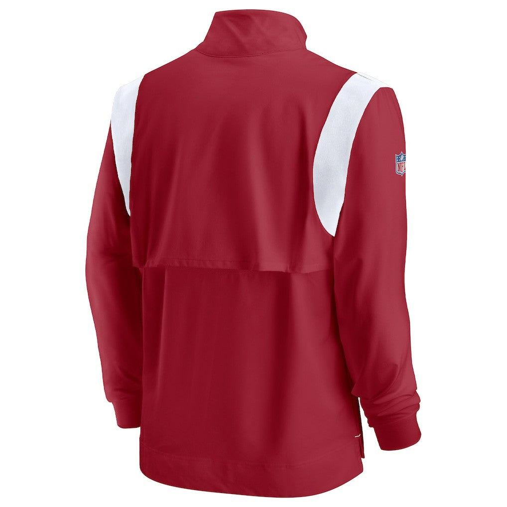 Arizona Cardinals Sideline Coaches Chevron Lockup Quarter-Zip Top Cardinal