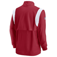 Arizona Cardinals Sideline Coaches Chevron Lockup Quarter-Zip Top Cardinal