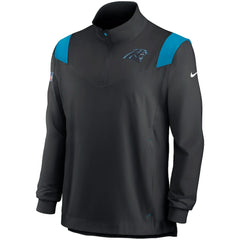 Carolina Panthers Sideline Coach Chevron Lockup Quarter-Zip Long Sleeve Top Black