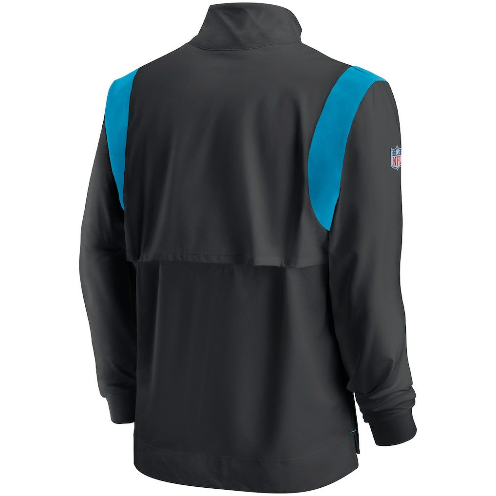 Carolina Panthers Sideline Coach Chevron Lockup Quarter-Zip Long Sleeve Top Black