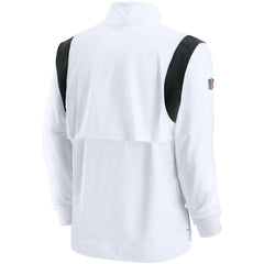 Las Vegas Raiders Sideline Coach Chevron Lockup Quarter-Zip Long Sleeve Top White