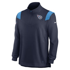 Tennessee Titans Sideline Coach Chevron Lockup Quarter-Zip Long Sleeve Top Navy