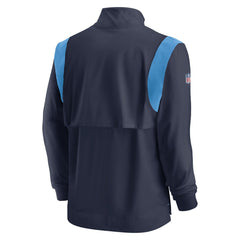 Tennessee Titans Sideline Coach Chevron Lockup Quarter-Zip Long Sleeve Top Navy