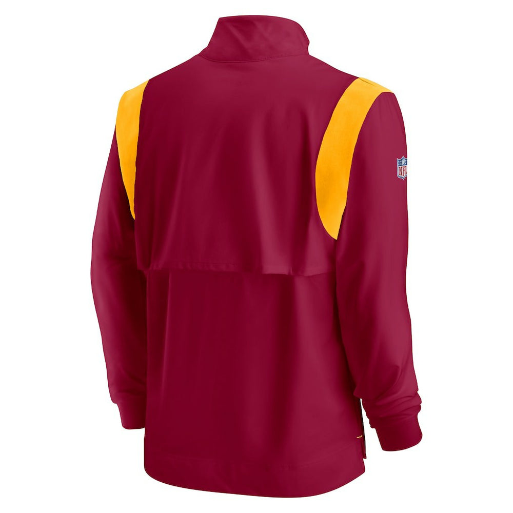Washington Commanders Sideline Coach Chevron Lockup Quarter-Zip Long Sleeve Top Burgundy