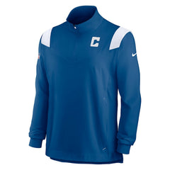 Indianapolis Colts Sideline Coach Chevron Lockup Quarter-Zip Long Sleeve Top Royal