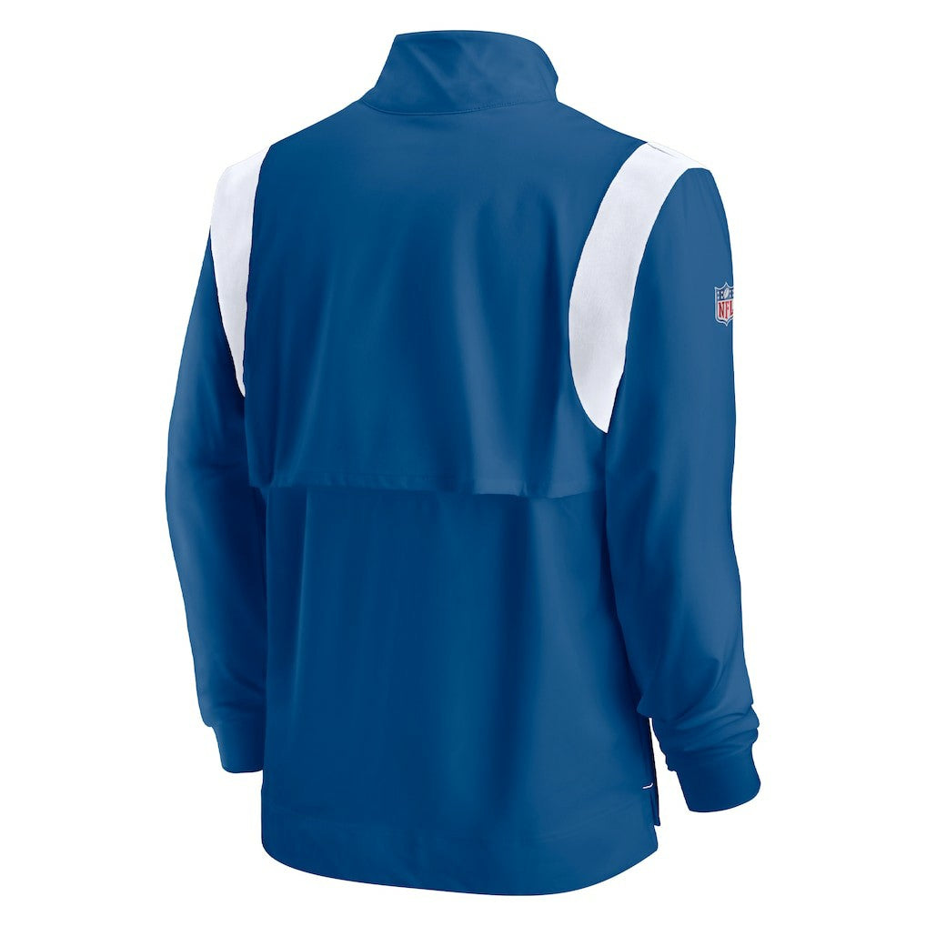 Indianapolis Colts Sideline Coach Chevron Lockup Quarter-Zip Long Sleeve Top Royal
